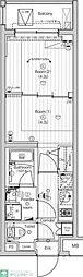 PREMIUMCUBE東中野 2Kの間取図画像