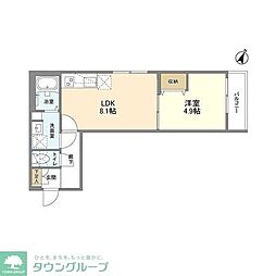 ウェルスクエア渋谷本町 1LDKの間取図画像
