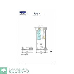 プラウドフラット西早稲田 1Kの間取図画像