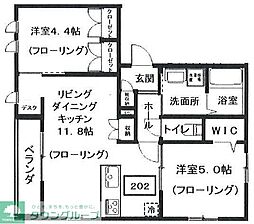 マンション 渋谷区上原2丁目 2LDKの間取図画像