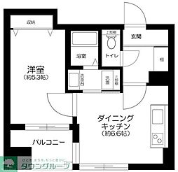 TMビル 1DKの間取図画像