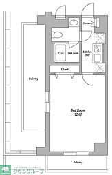 エスティメゾン東新宿 1Kの間取図画像