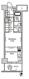 飯田橋ガーデン 1DKの間取図画像