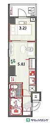 RESIDENCE西新宿SQUARE 1Kの間取図画像