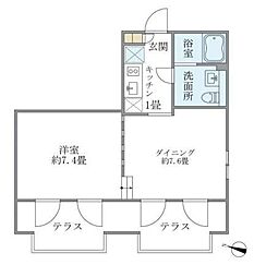 ALERONakano 1LDKの間取図画像