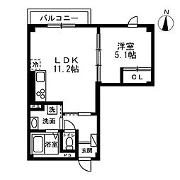 江東区大島7丁目マンション 1LDKの間取図画像