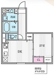 デュオメゾン渋谷本町イースト 1DKの間取図画像