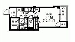 インペリアルヒルズ 1Kの間取図画像