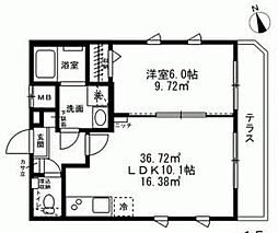 モン・シャトー新高円寺新館 1LDKの間取図画像