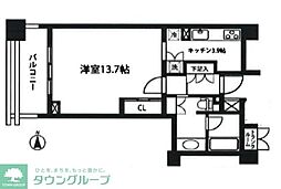 レジデンシャル・アート代々木公園 1Kの間取図画像
