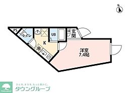 BIBLIO IIDABASHI ワンルームの間取図画像