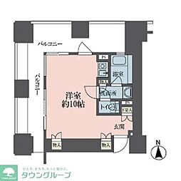 ルネ新宿御苑タワー ワンルームの間取図画像