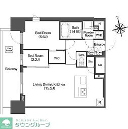 バウスステージ中野 2LDKの間取図画像