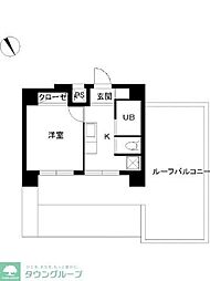 スカイコート早稲田5 1Kの間取図画像