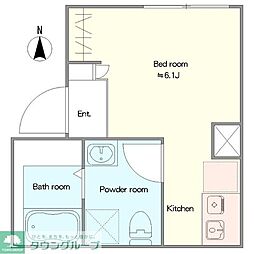 Kai Lani ワンルームの間取図画像