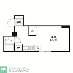 ダイヤモンドレジデンス新宿 ワンルームの間取図画像