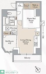 クロスレジデンス高田馬場 2LDKの間取図画像
