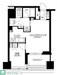 クラッシィタワー新宿御苑 1LDKの間取図画像
