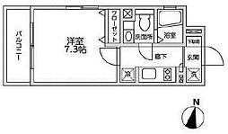 レジディア西新宿2 1Kの間取図画像