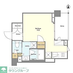 LIBRGRANT四谷三丁目 ワンルームの間取図画像