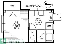 コーポ若村 1Kの間取図画像