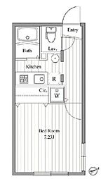 ZESTY曙橋 1Kの間取図画像