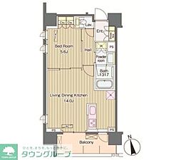 VerdeCourt西新宿 1LDKの間取図画像