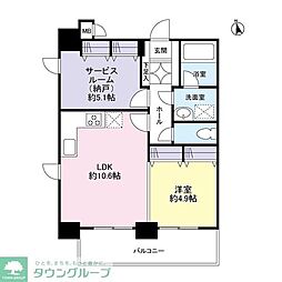 ガーラプレイス新宿御苑 1SLDKの間取図画像