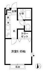 エスカール 1Kの間取図画像