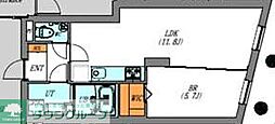中野区東中野1丁目マンション 1LDKの間取図画像