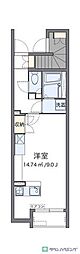 JR東北本線 尾久駅 徒歩13分の賃貸アパート 1階ワンルームの間取り