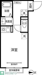 東京メトロ南北線 志茂駅 徒歩4分の賃貸アパート 1階ワンルームの間取り
