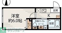 東京メトロ南北線 王子神谷駅 徒歩15分の賃貸マンション 4階1Kの間取り