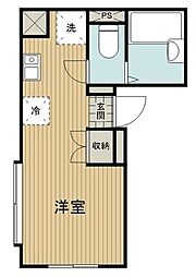 都営三田線 志村三丁目駅 徒歩8分の賃貸マンション 4階ワンルームの間取り
