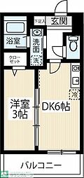 都営三田線 新板橋駅 徒歩4分の賃貸マンション 4階1DKの間取り