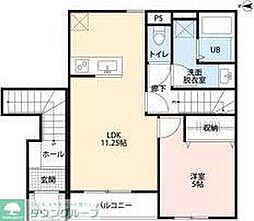 リーブルファイン川口上青木西 1LDKの間取図画像