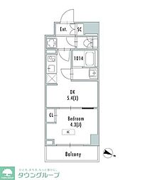 GRANPASEO東十条 1DKの間取図画像
