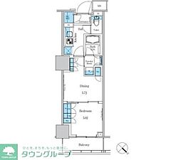 パークアクシス滝野川ラブリーズ 1DKの間取図画像