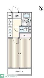 クレールアスカ 1Kの間取図画像