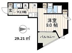 ノーザンクロス 1Kの間取図画像