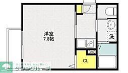 Aube鳩ヶ谷本町 1Kの間取図画像