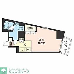 エスティメゾン板橋C6 ワンルームの間取図画像