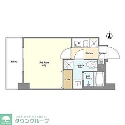 アルファコート蕨7 1Kの間取図画像