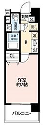 プレール・ドゥーク西川口2 1Kの間取図画像