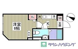 KensingtonHouse 1Kの間取図画像