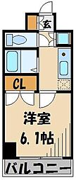スパシエレジデンスファースト 1Kの間取図画像