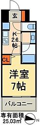 センテニアル王子神谷 1Kの間取図画像