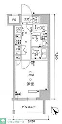 スカイコート巣鴨 1Kの間取図画像