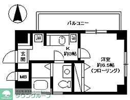 シェーンハイト1 1Kの間取図画像