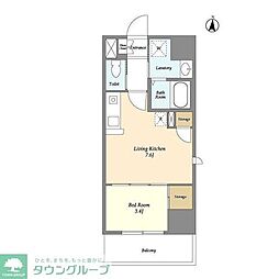 アクシーズタワー川口8 1DKの間取図画像
